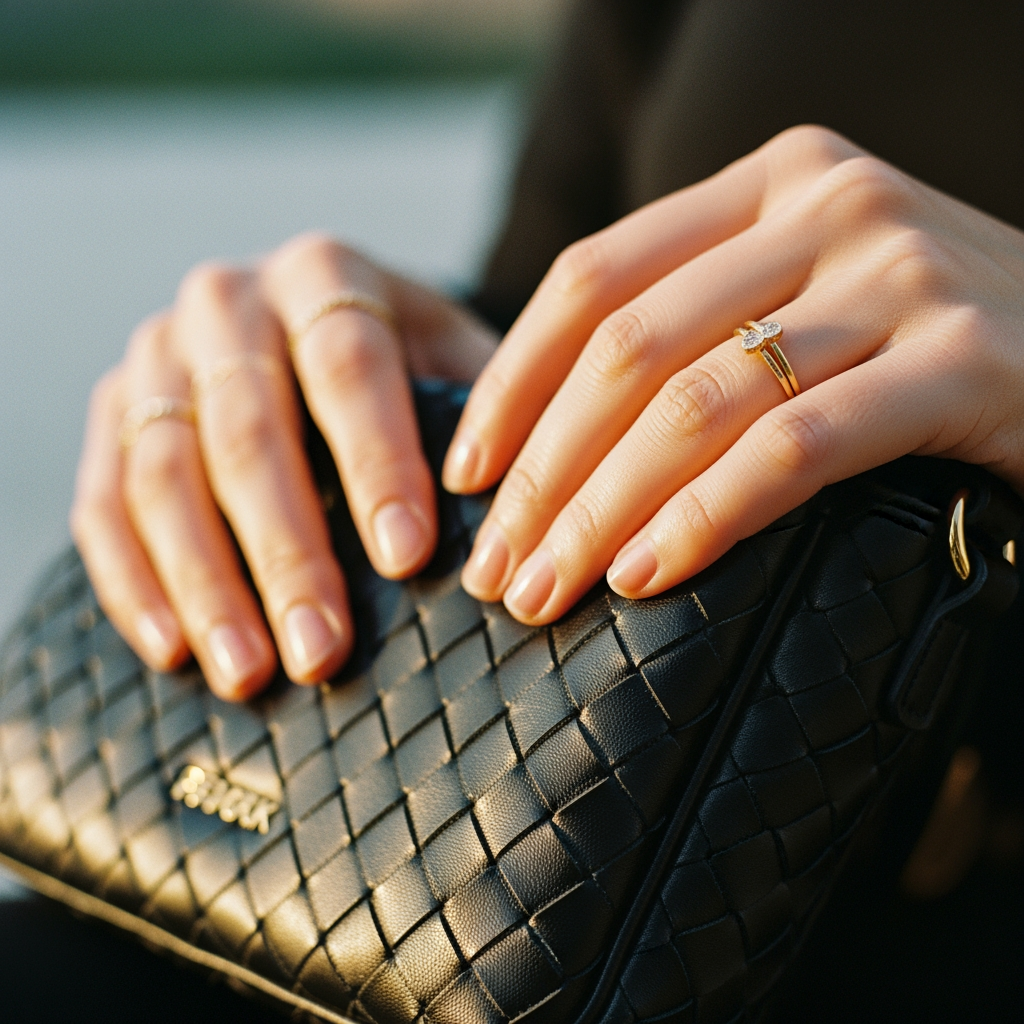 Hands holding crossbody